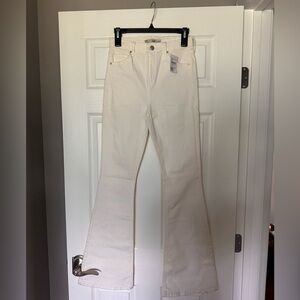 Topshop Moto White Jamie Flare Jeans